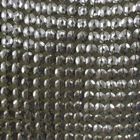 Trouve Metallic Sequin Tank Top Womens Size XS Black V Neck Sheer Back Party - Picture 5 of 7